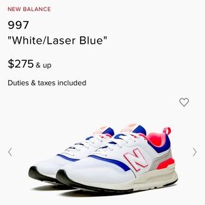 NEW BALANCE 997
"White/Laser Blue"